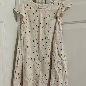 Spotted dress with flutter sleeve